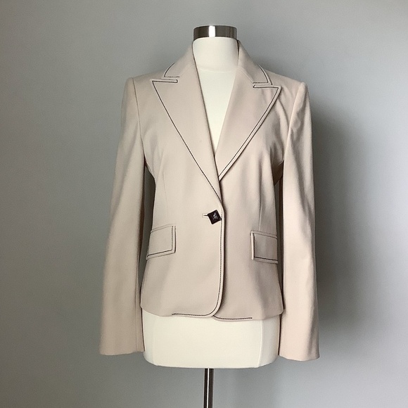 Les Copains Cream One Button Blazer Jacket NWOT - Picture 3 of 16